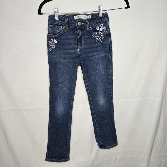 Signature by Levi Strauss Other - Signature Levi Strauss Kids Dark Blue Jeans w Floral Embroidery Design Straight